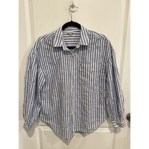 RAILS Janae Lighthouse Stripe Blue And White Nautical Button Up Size Small